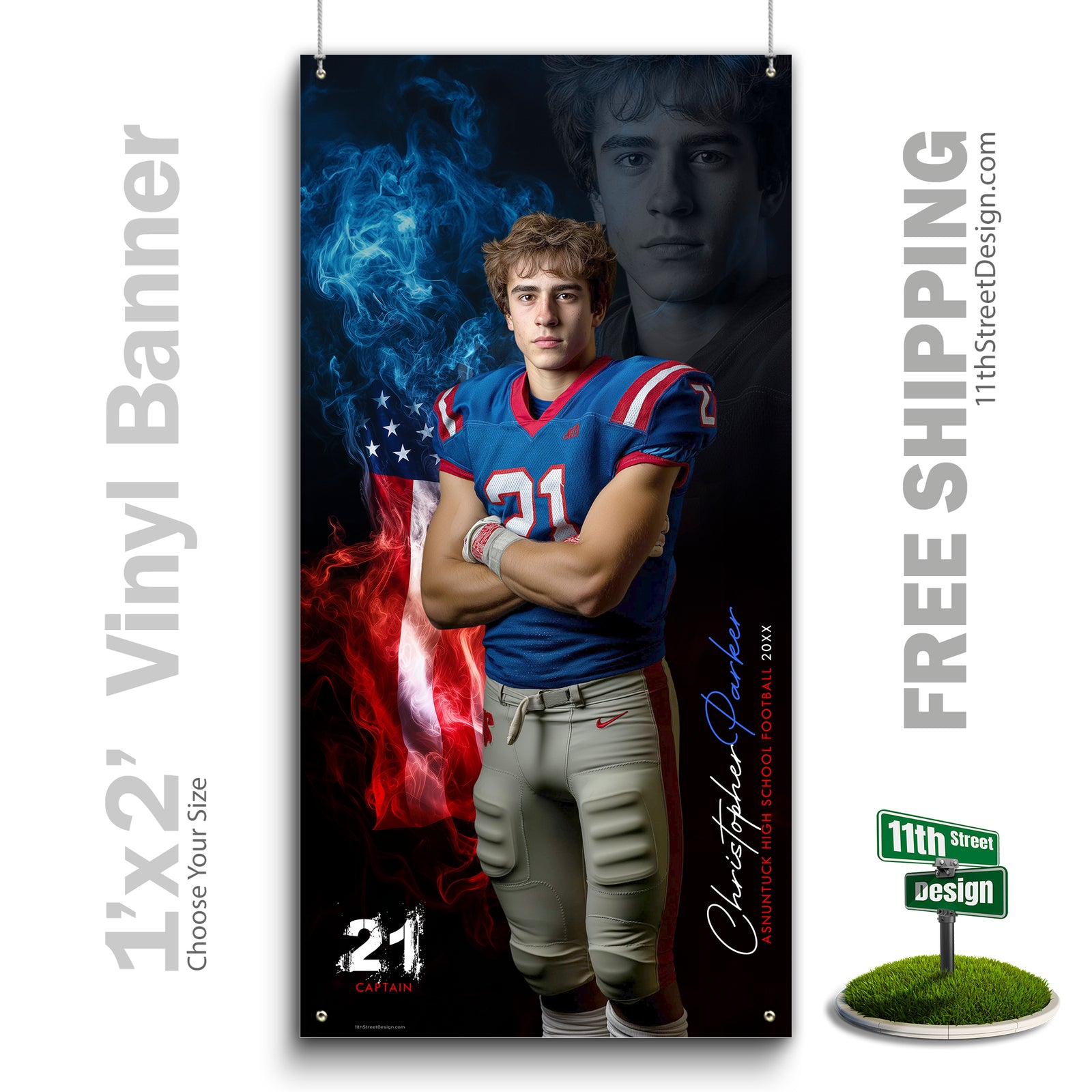 Custom Vinyl Banners, Senior Night Gifts, Custom Poster, Senior Poster, Senior Banner, Custom Sports Poster, Custom Sports Banner, Football Poster, Football Banner, Football Print, Football Senior, Football Digital, Vinyl Football
