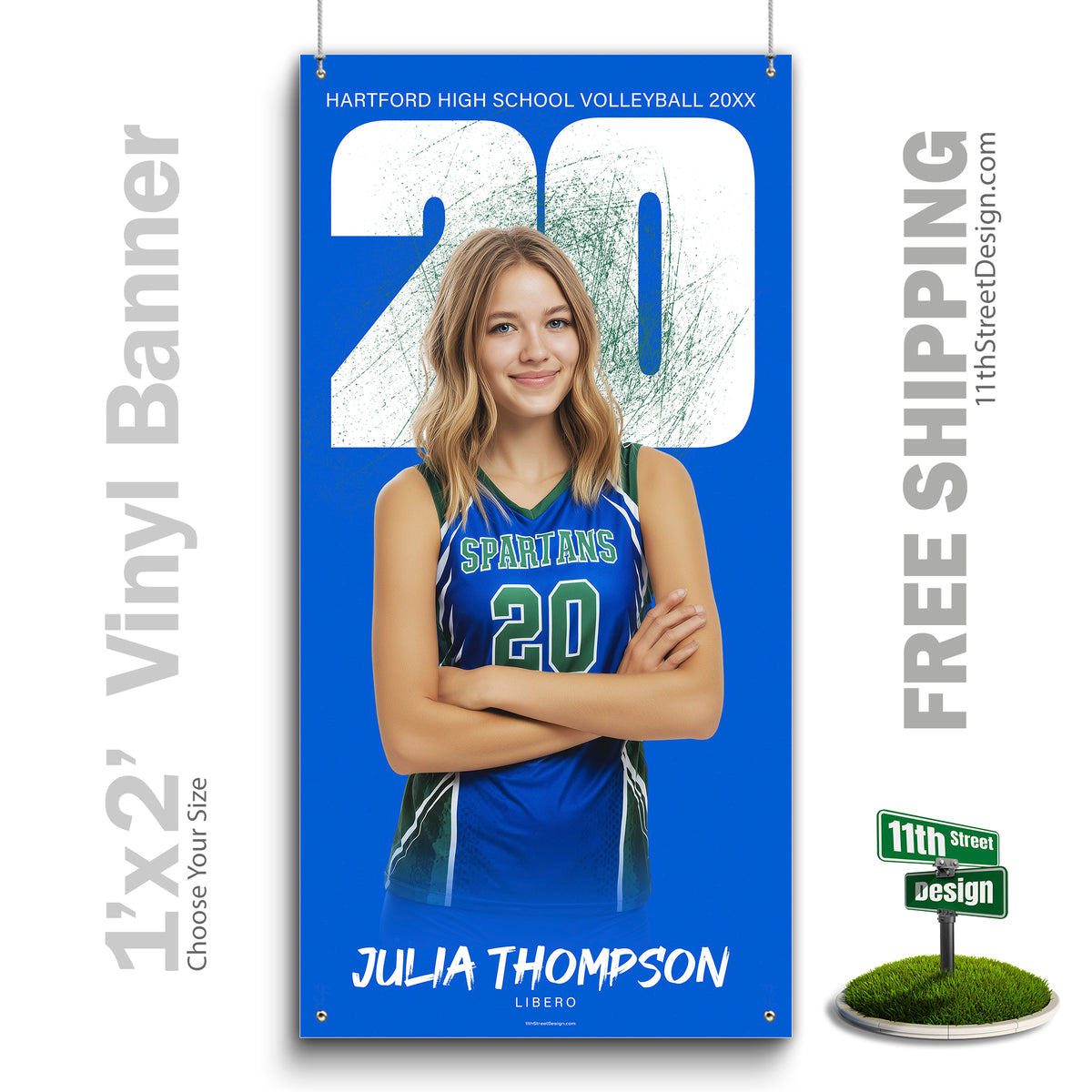 Custom Sports Banner - Color Block Volleyball