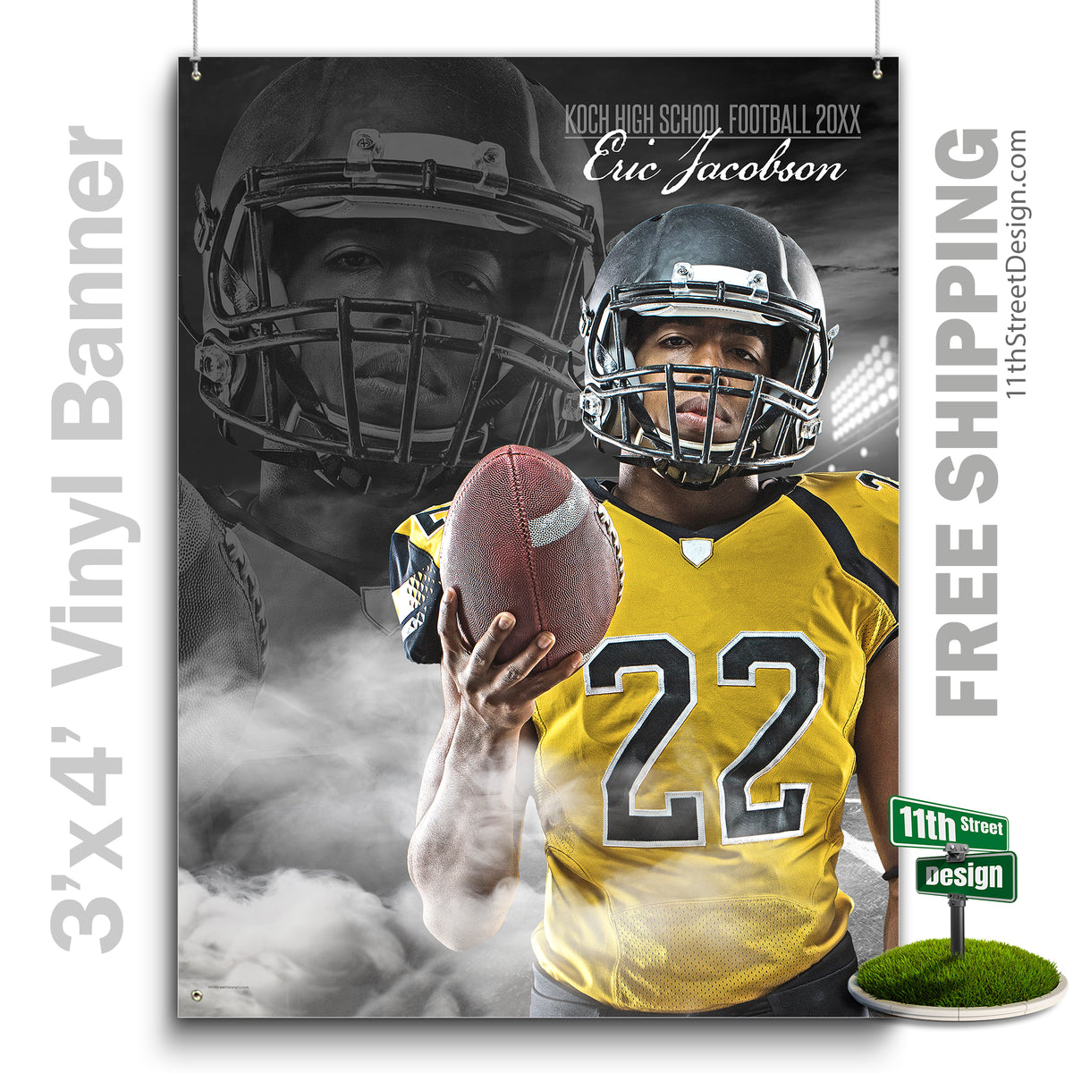 Custom Vinyl Banners, Senior Night Gifts, Custom Poster, Senior Poster, Senior Banner, Custom Sports Poster, Custom Sports Banner, Football Poster, Football Banner, Football Print, Football Senior, Football Digital, Vinyl Football