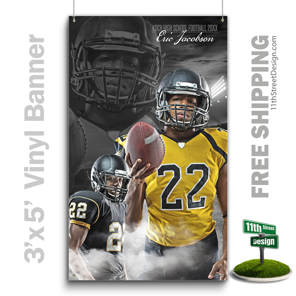 Custom Vinyl Banners, Senior Night Gifts, Custom Poster, Senior Poster, Senior Banner, Custom Sports Poster, Custom Sports Banner, Football Poster, Football Banner, Football Print, Football Senior, Football Digital, Vinyl Football