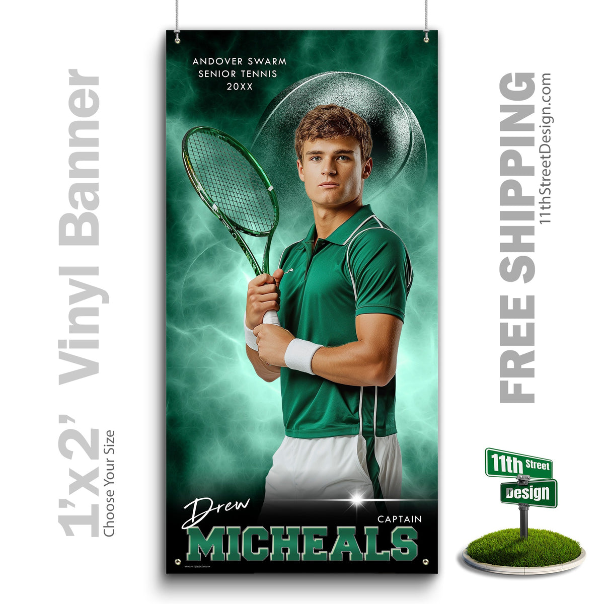 Custom Vinyl Banners, Senior Night Gifts, Custom Poster, Senior Poster, Senior Banner, Custom Sports Poster, Custom Sports Banner, Tennis Poster, Tennis Banner, Tennis Print, Tennis Senior, Tennis Digital, Vinyl Tennis