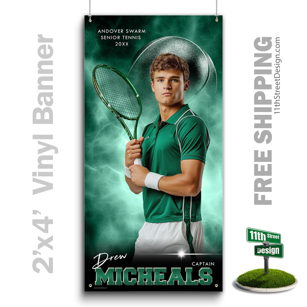 Custom Vinyl Banners, Senior Night Gifts, Custom Poster, Senior Poster, Senior Banner, Custom Sports Poster, Custom Sports Banner, Tennis Poster, Tennis Banner, Tennis Print, Tennis Senior, Tennis Digital, Vinyl Tennis