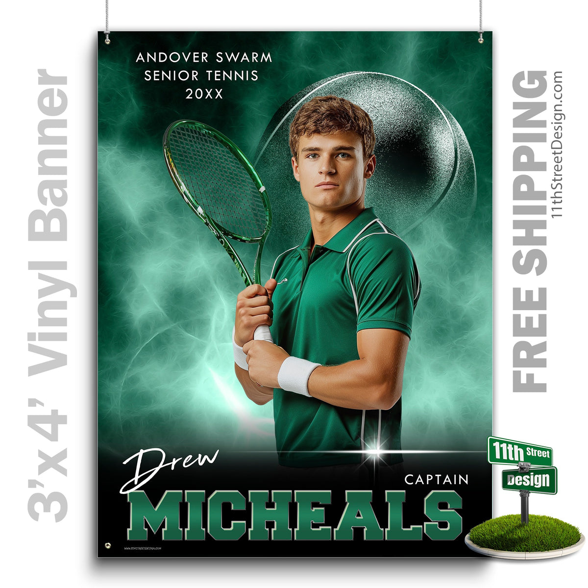 Custom Vinyl Banners, Senior Night Gifts, Custom Poster, Senior Poster, Senior Banner, Custom Sports Poster, Custom Sports Banner, Tennis Poster, Tennis Banner, Tennis Print, Tennis Senior, Tennis Digital, Vinyl Tennis