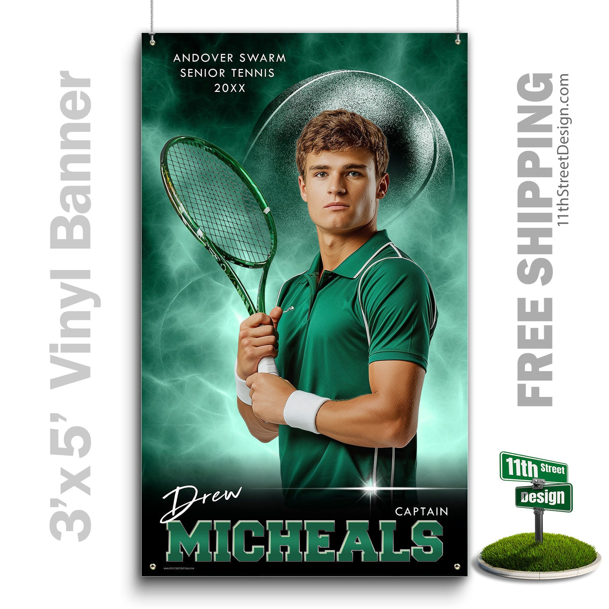 Custom Vinyl Banners, Senior Night Gifts, Custom Poster, Senior Poster, Senior Banner, Custom Sports Poster, Custom Sports Banner, Tennis Poster, Tennis Banner, Tennis Print, Tennis Senior, Tennis Digital, Vinyl Tennis