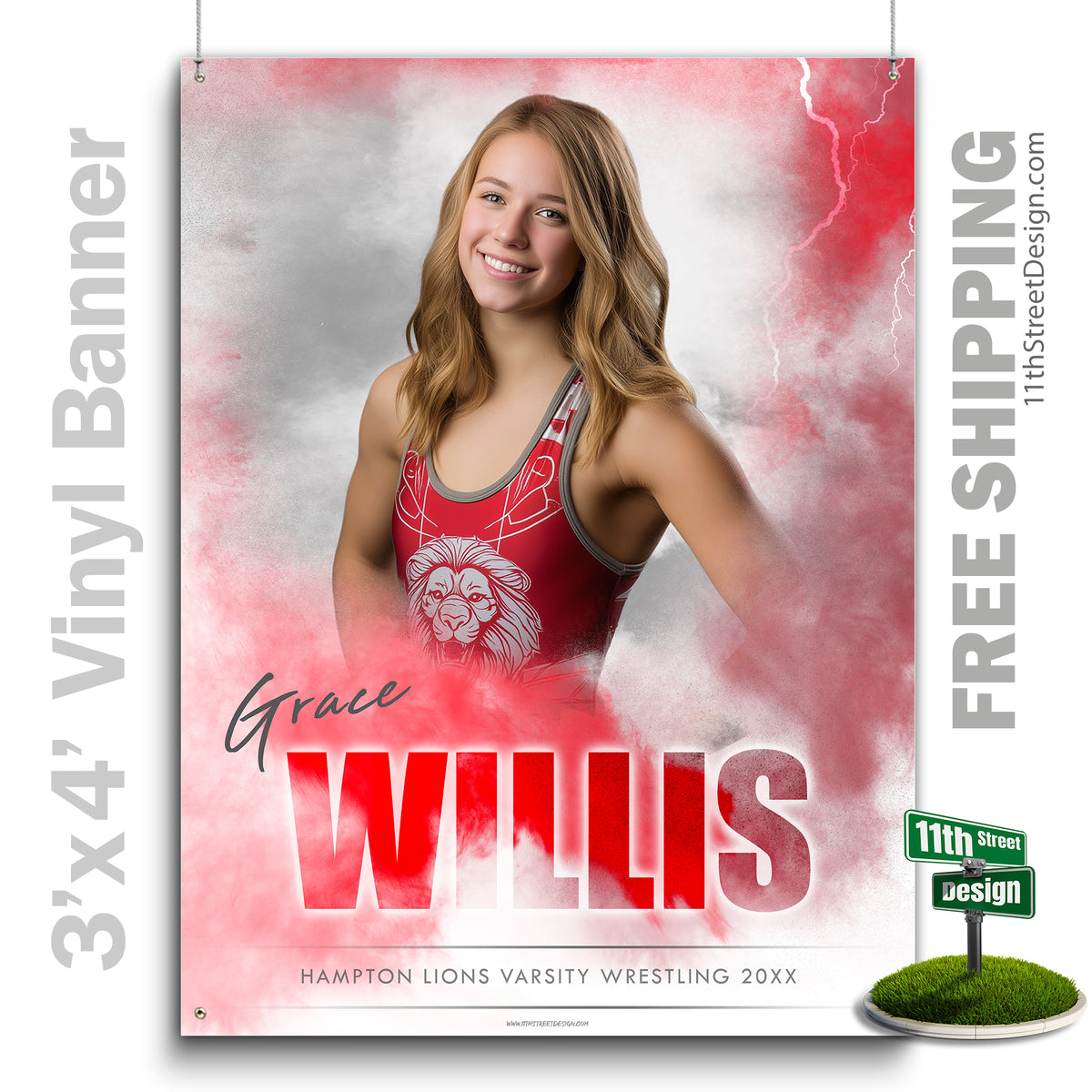 Custom Vinyl Banners, Senior Night Gifts, Custom Poster, Senior Poster, Senior Banner, Custom Sports Poster, Custom Sports Banner, Wrestling Poster, Wrestling Banner, Wrestling Print, Wrestling Senior, Wrestling Digital, Vinyl Wrestling