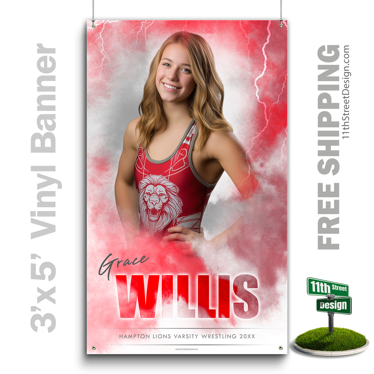 Custom Vinyl Banners, Senior Night Gifts, Custom Poster, Senior Poster, Senior Banner, Custom Sports Poster, Custom Sports Banner, Wrestling Poster, Wrestling Banner, Wrestling Print, Wrestling Senior, Wrestling Digital, Vinyl Wrestling