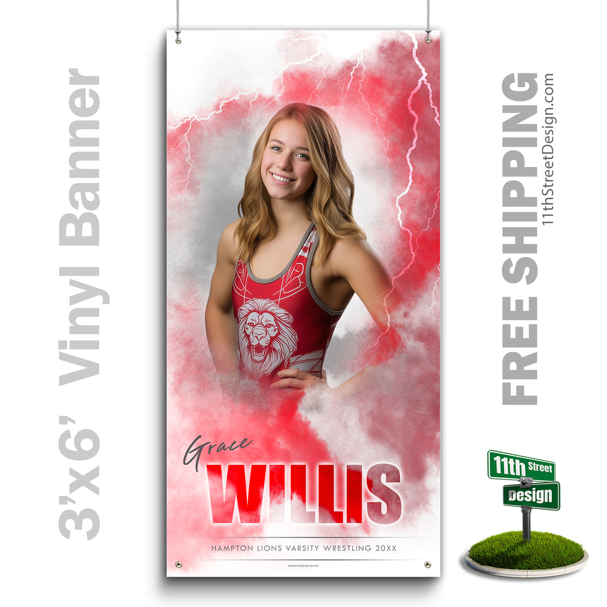 Custom Vinyl Banners, Senior Night Gifts, Custom Poster, Senior Poster, Senior Banner, Custom Sports Poster, Custom Sports Banner, Wrestling Poster, Wrestling Banner, Wrestling Print, Wrestling Senior, Wrestling Digital, Vinyl Wrestling