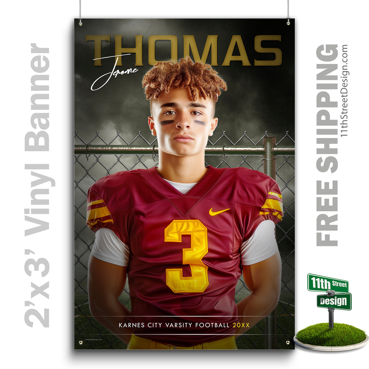 Custom Vinyl Banners, Senior Night Gifts, Custom Poster, Senior Poster, Senior Banner, Custom Sports Poster, Custom Sports Banner, Football Poster, Football Banner, Football Print, Football Senior, Football Digital, Vinyl Football