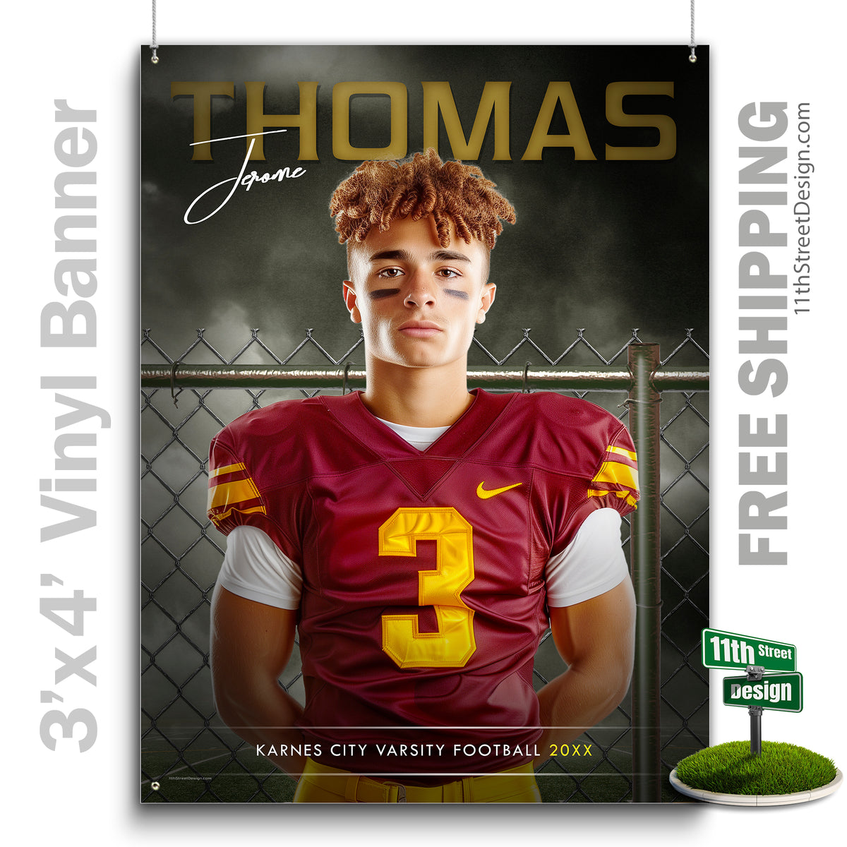 Custom Vinyl Banners, Senior Night Gifts, Custom Poster, Senior Poster, Senior Banner, Custom Sports Poster, Custom Sports Banner, Football Poster, Football Banner, Football Print, Football Senior, Football Digital, Vinyl Football