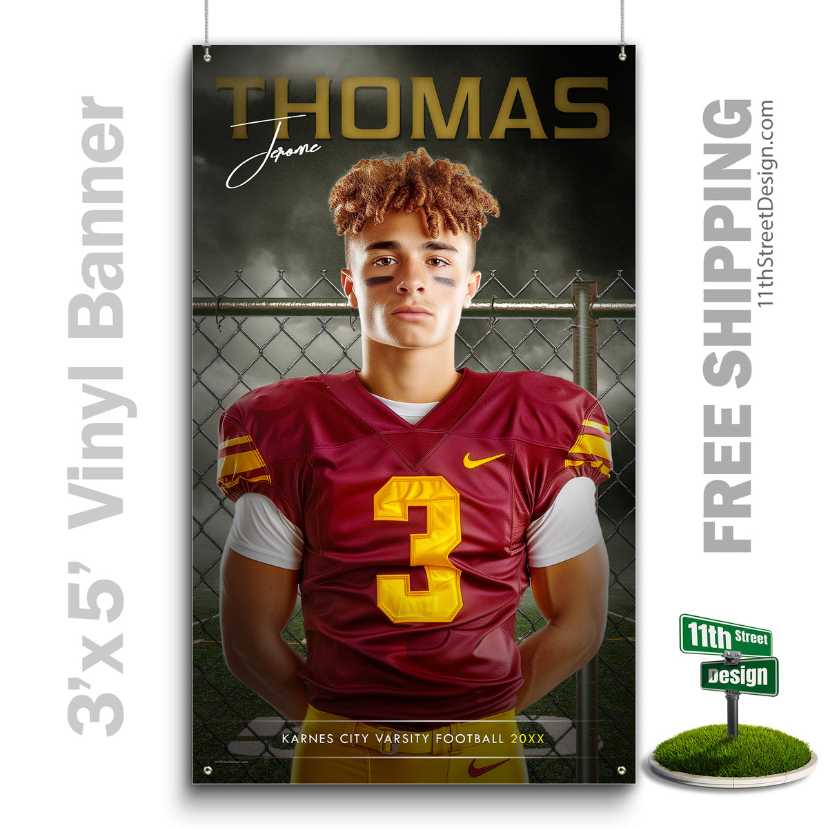 Custom Vinyl Banners, Senior Night Gifts, Custom Poster, Senior Poster, Senior Banner, Custom Sports Poster, Custom Sports Banner, Football Poster, Football Banner, Football Print, Football Senior, Football Digital, Vinyl Football