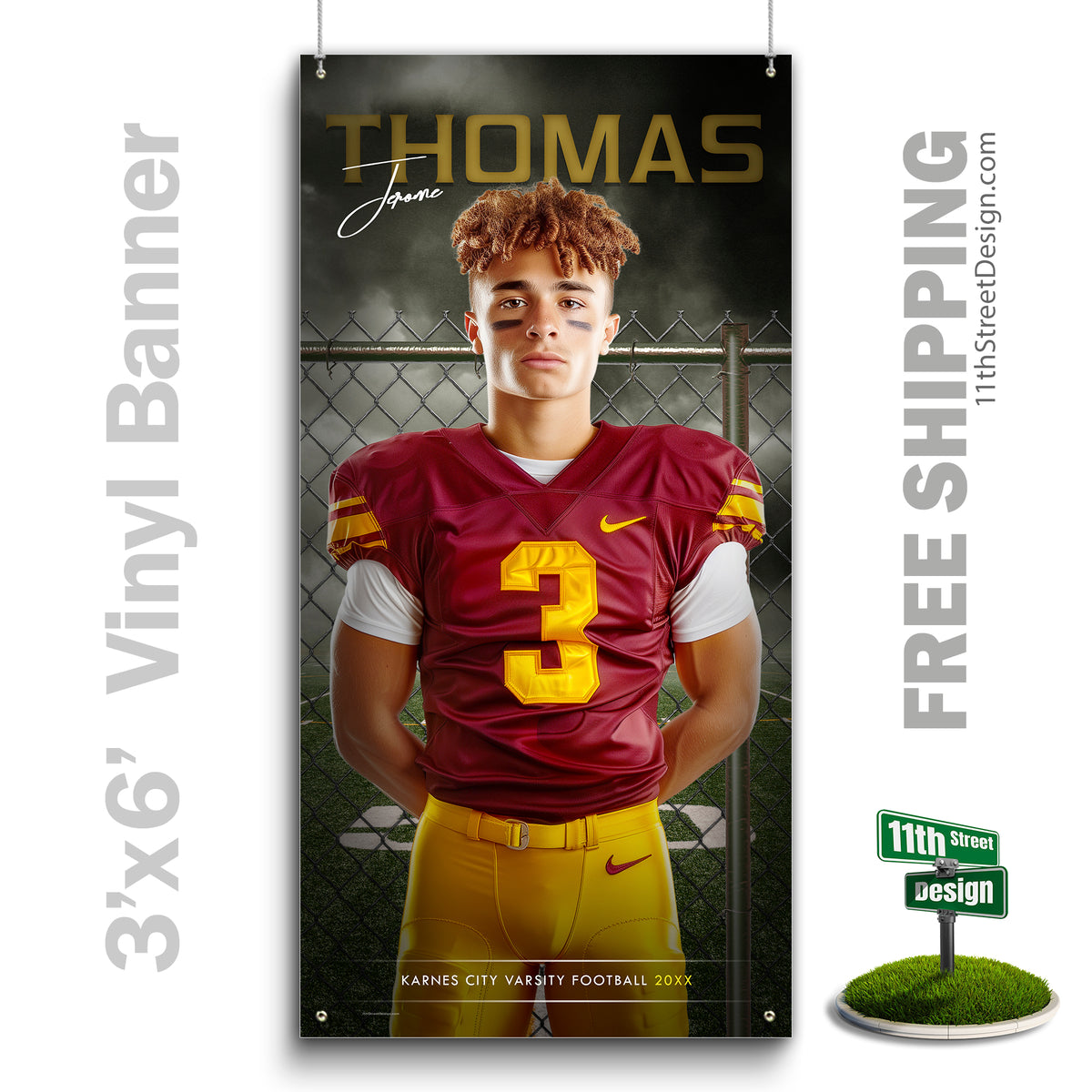 Custom Vinyl Banners, Senior Night Gifts, Custom Poster, Senior Poster, Senior Banner, Custom Sports Poster, Custom Sports Banner, Football Poster, Football Banner, Football Print, Football Senior, Football Digital, Vinyl Football