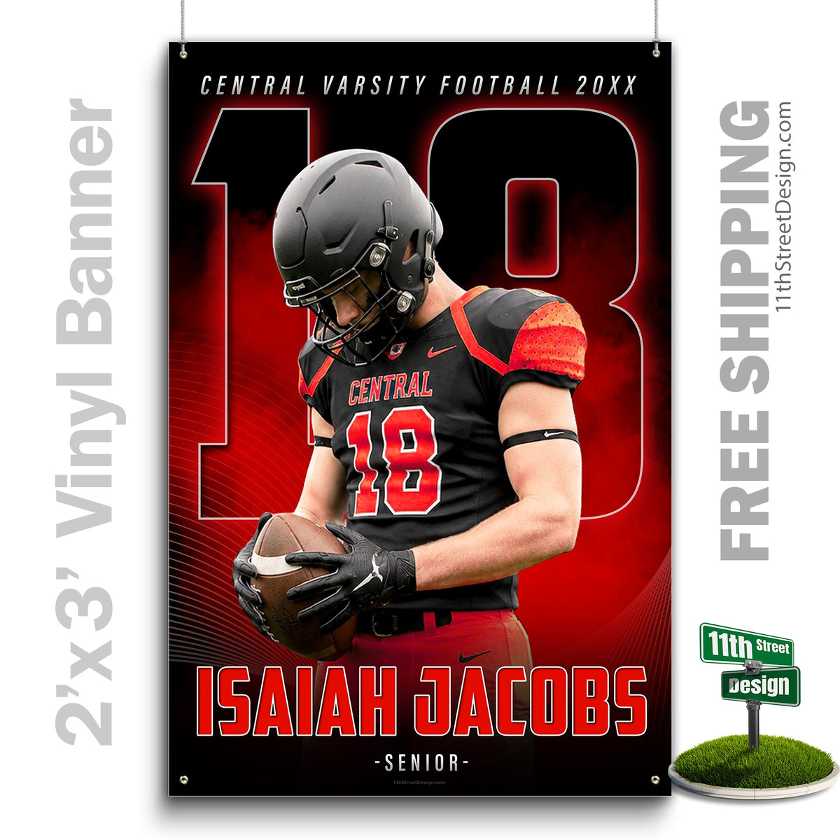 Custom Sports Banner - The GOAT Football
