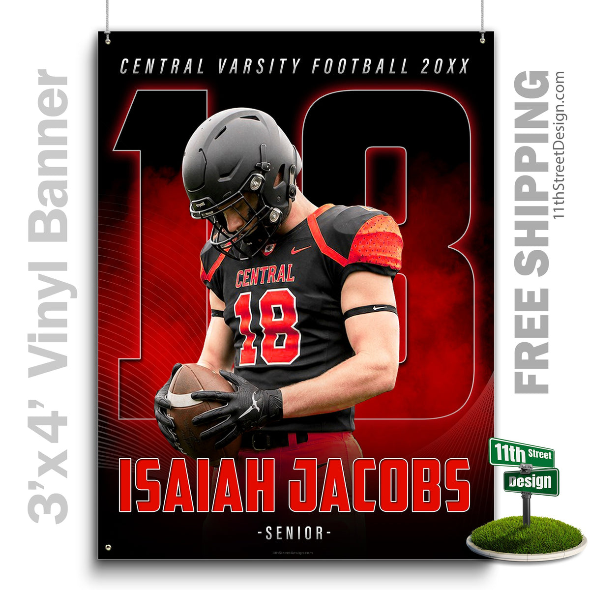 Custom Sports Banner - The GOAT Football