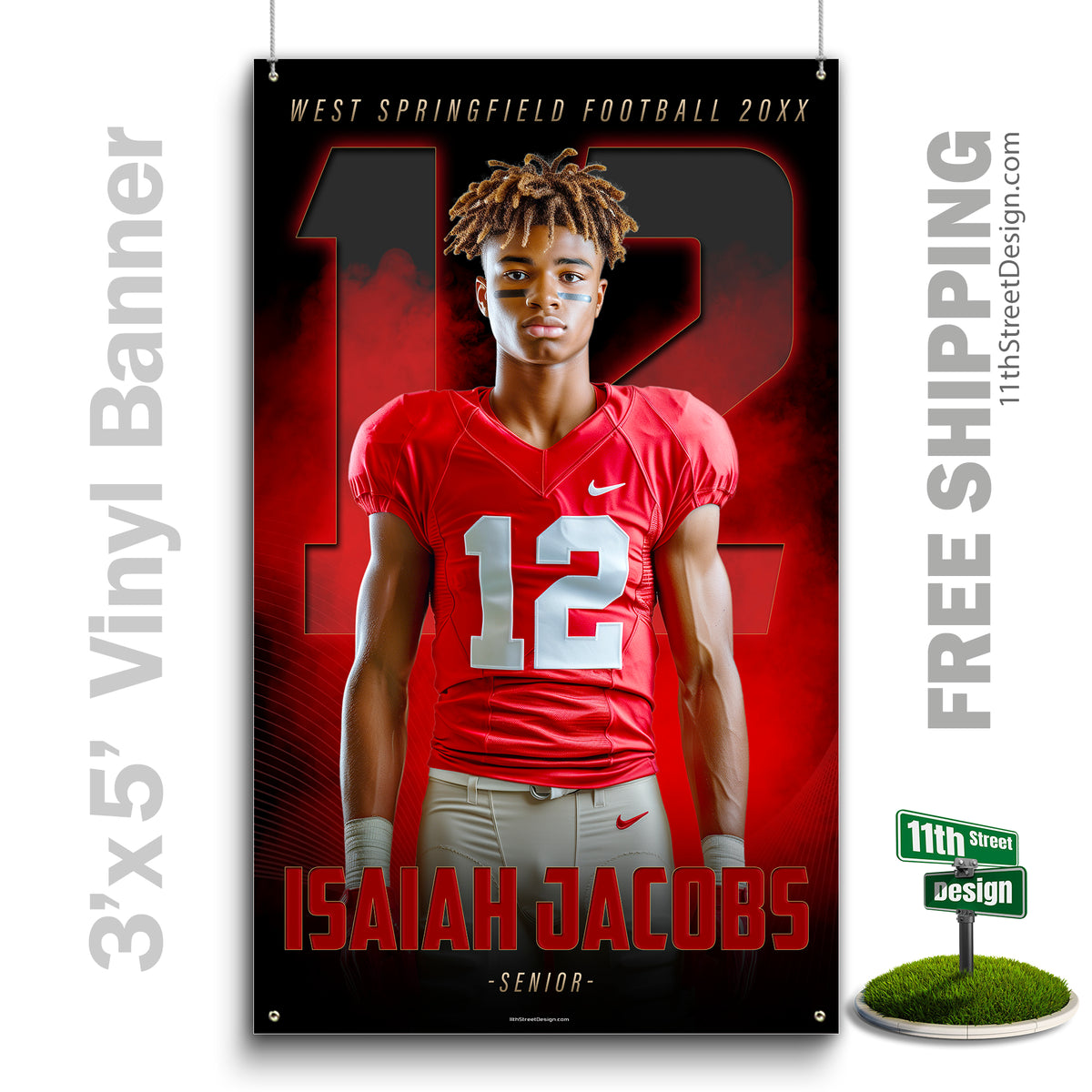 Custom Vinyl Banners, Senior Night Gifts, Custom Poster, Senior Poster, Senior Banner, Custom Sports Poster, Custom Sports Banner, Football Poster, Football Banner, Football Print, Football Senior, Football Digital, Vinyl Football