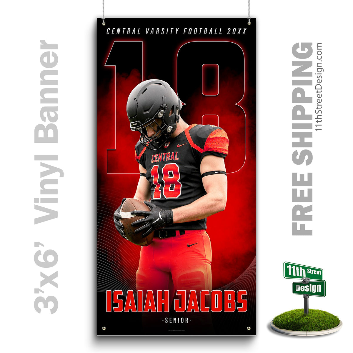 Custom Sports Banner - The GOAT Football