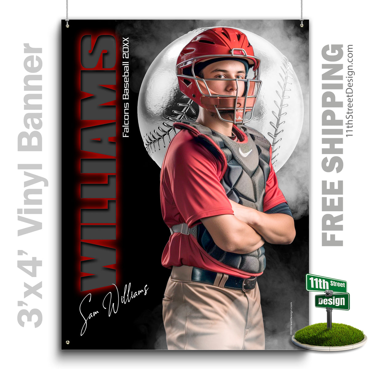 Baseball Poster, Photoshop Template, Baseball Banner, Digital Background, Senior Banner, Baseball Template, Sports Poster, Custom Banner, photoshop services, Baseball Backdrop, baseball mom, tball gift, tball poster