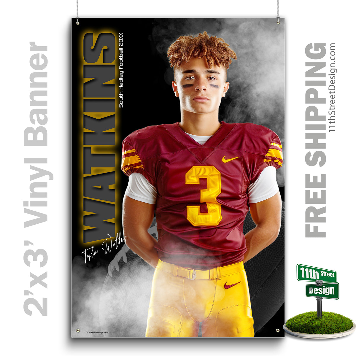 Custom Vinyl Banners, Senior Night Gifts, Custom Poster, Senior Poster, Senior Banner, Custom Sports Poster, Custom Sports Banner, Football Poster, Football Banner, Football Print, Football Senior, Football Digital, Vinyl Football