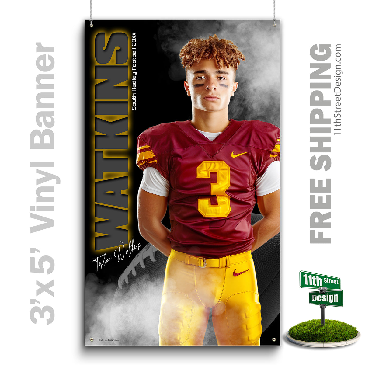 Custom Vinyl Banners, Senior Night Gifts, Custom Poster, Senior Poster, Senior Banner, Custom Sports Poster, Custom Sports Banner, Football Poster, Football Banner, Football Print, Football Senior, Football Digital, Vinyl Football