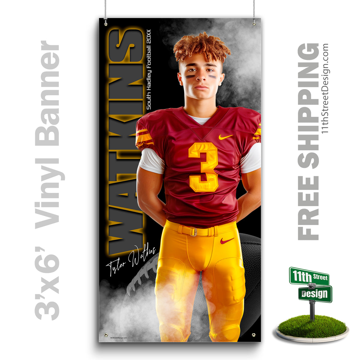 Custom Vinyl Banners, Senior Night Gifts, Custom Poster, Senior Poster, Senior Banner, Custom Sports Poster, Custom Sports Banner, Football Poster, Football Banner, Football Print, Football Senior, Football Digital, Vinyl Football