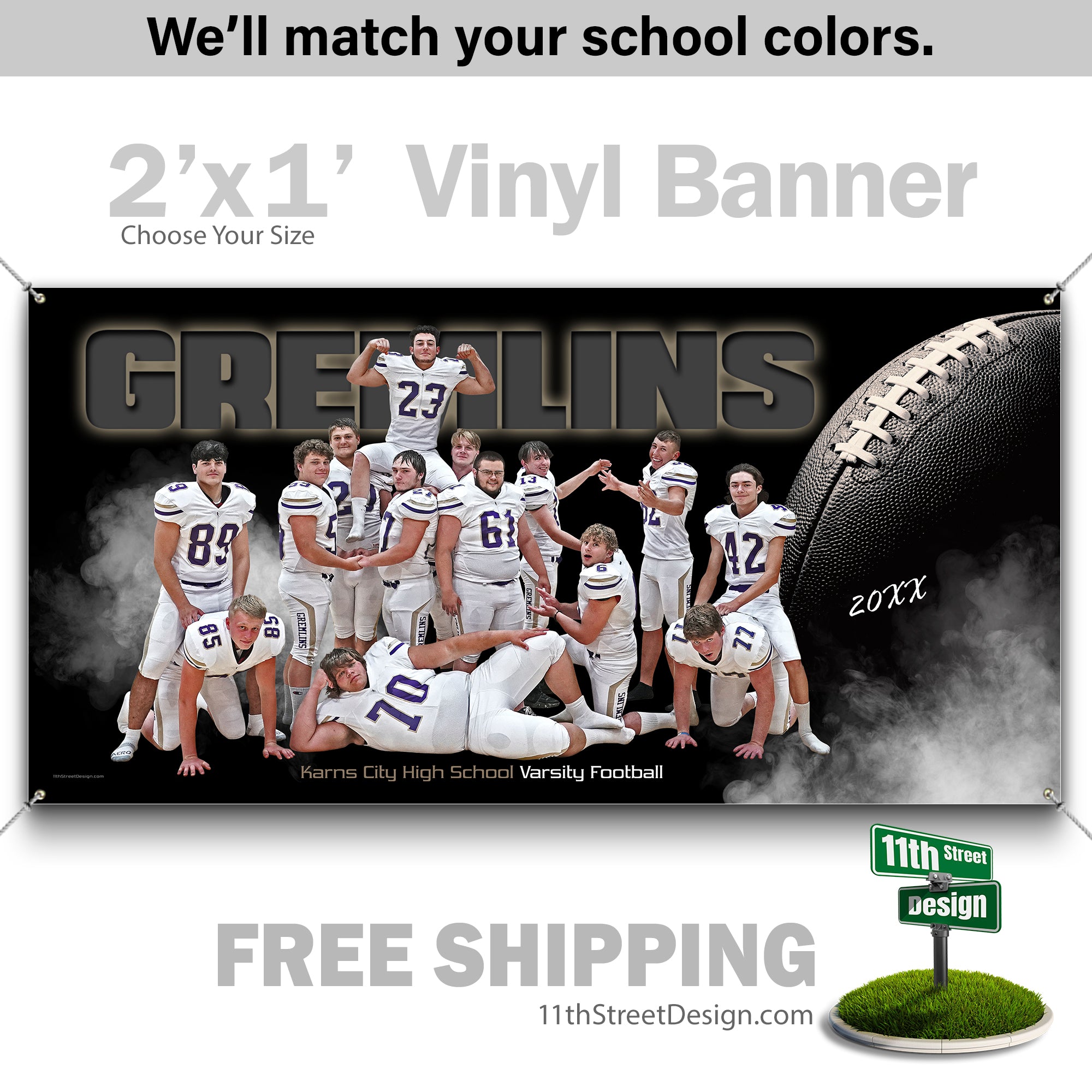 Custom Vinyl Banners, Senior Night Gifts, Custom Poster, Senior Poster, Senior Banner, Custom Sports Poster, Custom Sports Banner, Football Poster, Football Banner, Football Print, Football Senior, Football Digital, Vinyl Football