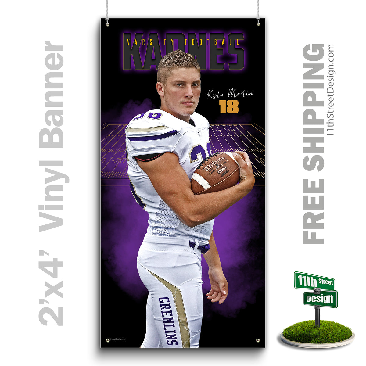 Custom Vinyl Banners, Senior Night Gifts, Custom Poster, Senior Poster, Senior Banner, Custom Sports Poster, Custom Sports Banner, Football Poster, Football Banner, Football Print, Football Senior, Football Digital, Vinyl Football