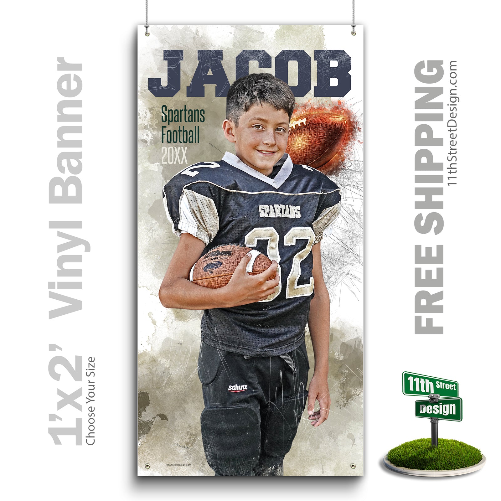 Custom Vinyl Banners, Senior Night Gifts, Custom Poster, Senior Poster, Senior Banner, Custom Sports Poster, Custom Sports Banner, Football Poster, Football Banner, Football Print, Football Senior, Football Digital, Vinyl Football