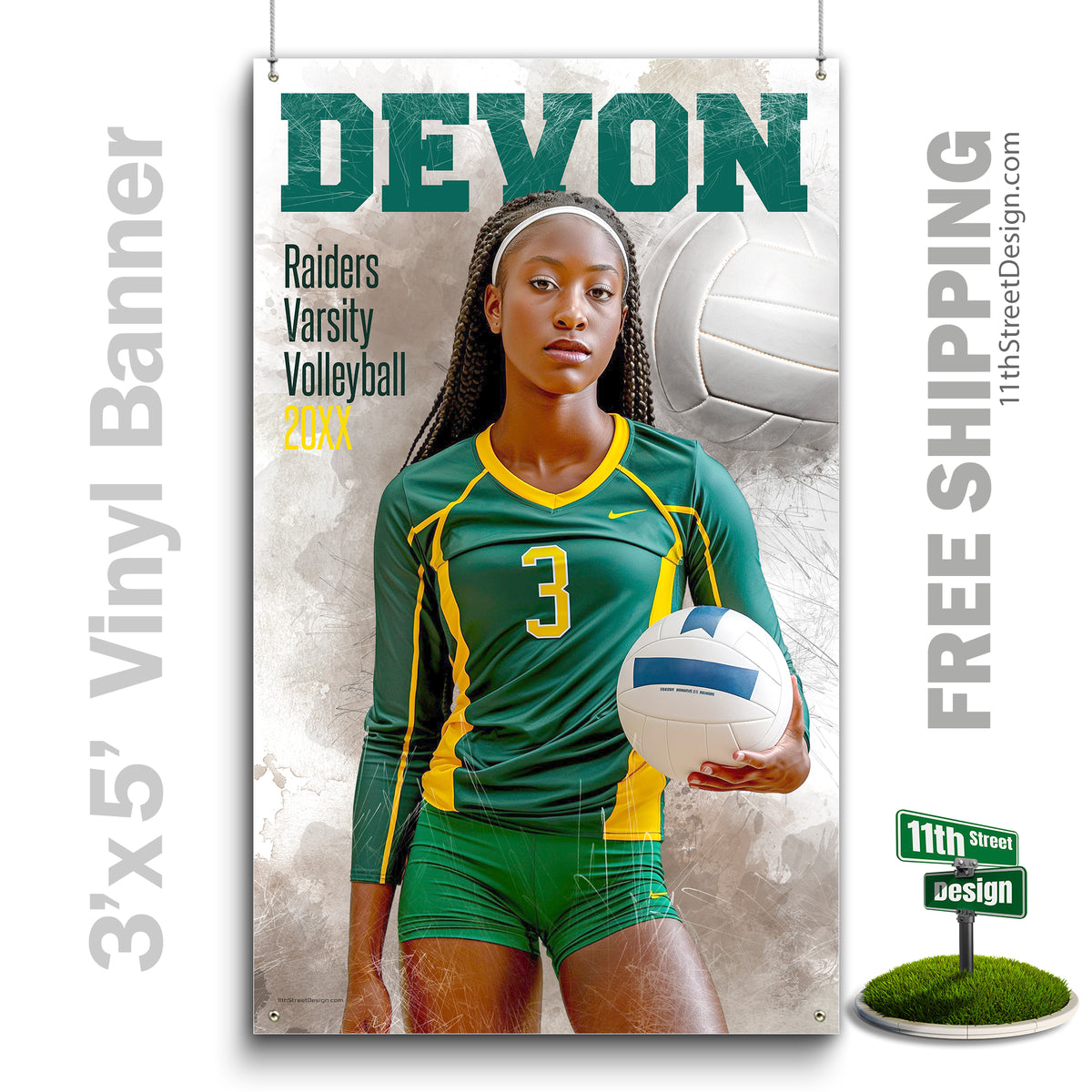 Custom Vinyl Banners, Senior Night Gifts, Custom Poster, Senior Poster, Senior Banner, Custom Sports Poster, Custom Sports Banner, Volleyball Poster, Volleyball Banner, Volleyball Print, Volleyball Senior, Volleyball Digital, Vinyl Volleyball