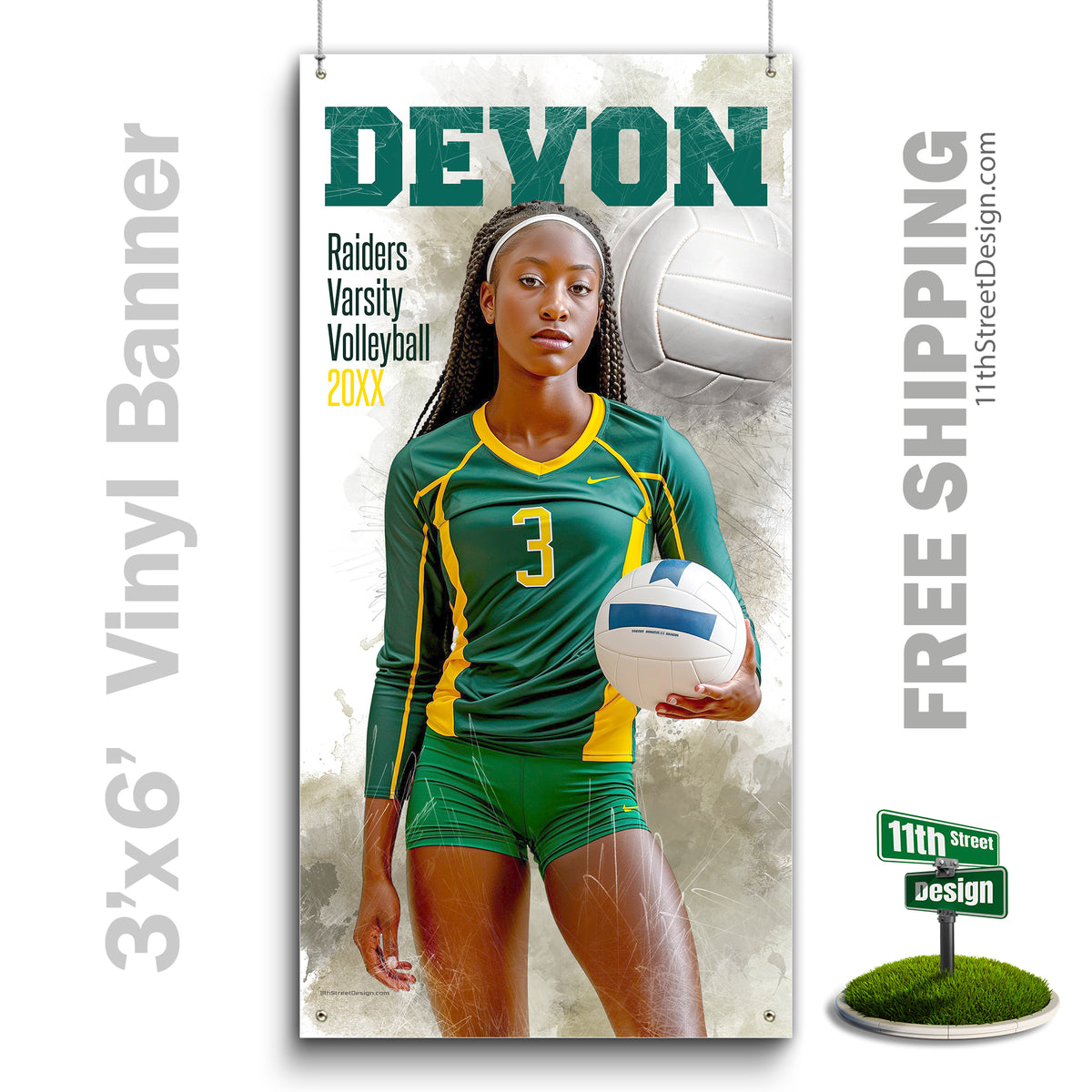 Custom Vinyl Banners, Senior Night Gifts, Custom Poster, Senior Poster, Senior Banner, Custom Sports Poster, Custom Sports Banner, Volleyball Poster, Volleyball Banner, Volleyball Print, Volleyball Senior, Volleyball Digital, Vinyl Volleyball