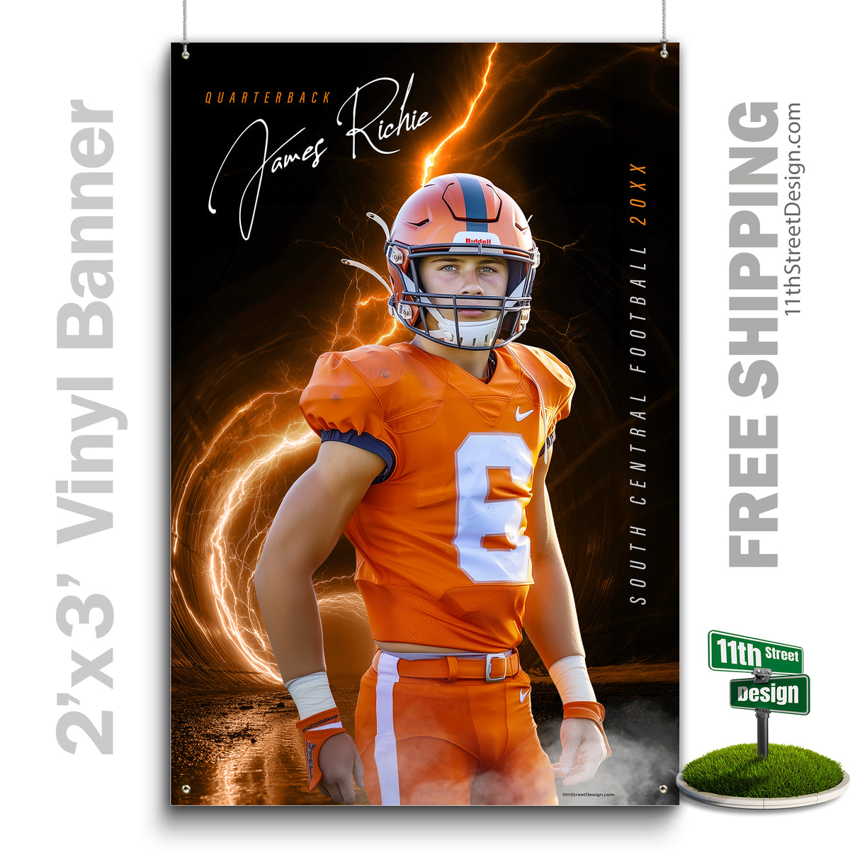 Custom Vinyl Banners, Senior Night Gifts, Custom Poster, Senior Poster, Senior Banner, Custom Sports Poster, Custom Sports Banner, Football Poster, Football Banner, Football Print, Football Senior, Football Digital, Vinyl Football