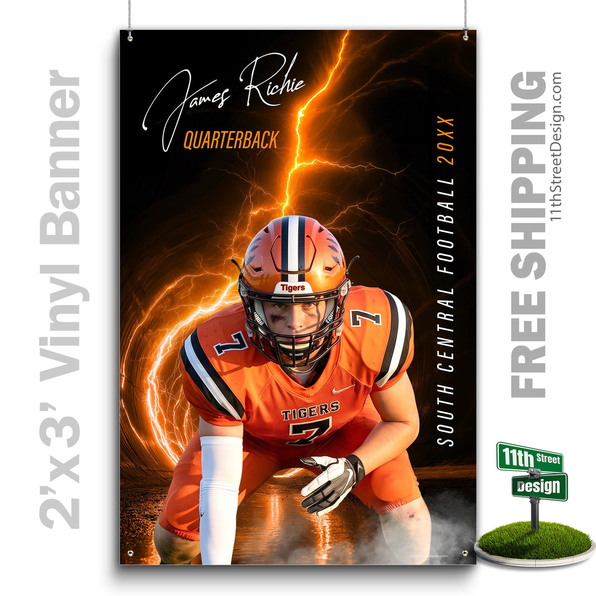 Custom Sports Banner - Lightning Tunnel Football