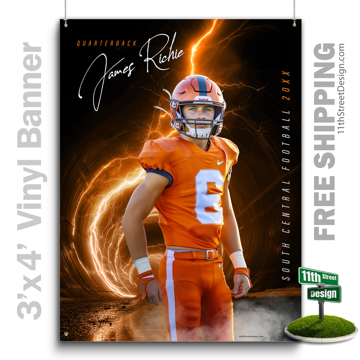 Custom Vinyl Banners, Senior Night Gifts, Custom Poster, Senior Poster, Senior Banner, Custom Sports Poster, Custom Sports Banner, Football Poster, Football Banner, Football Print, Football Senior, Football Digital, Vinyl Football