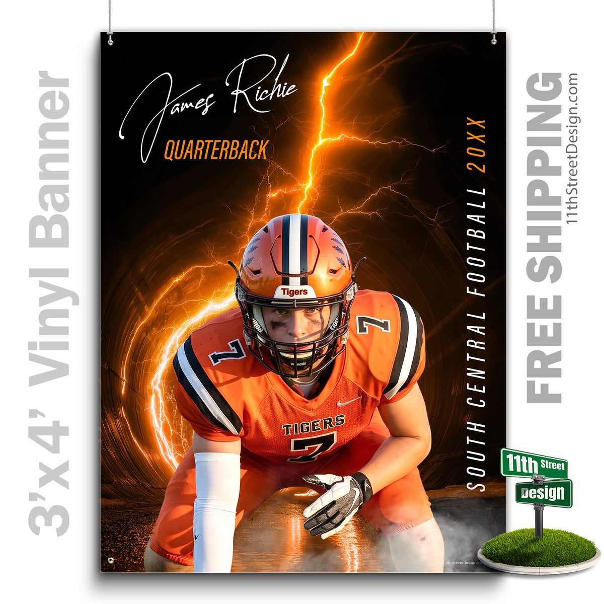 Custom Sports Banner - Lightning Tunnel Football