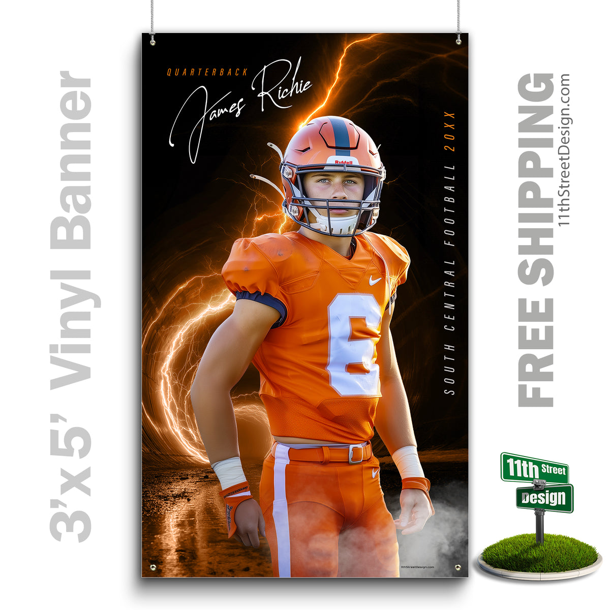 Custom Vinyl Banners, Senior Night Gifts, Custom Poster, Senior Poster, Senior Banner, Custom Sports Poster, Custom Sports Banner, Football Poster, Football Banner, Football Print, Football Senior, Football Digital, Vinyl Football