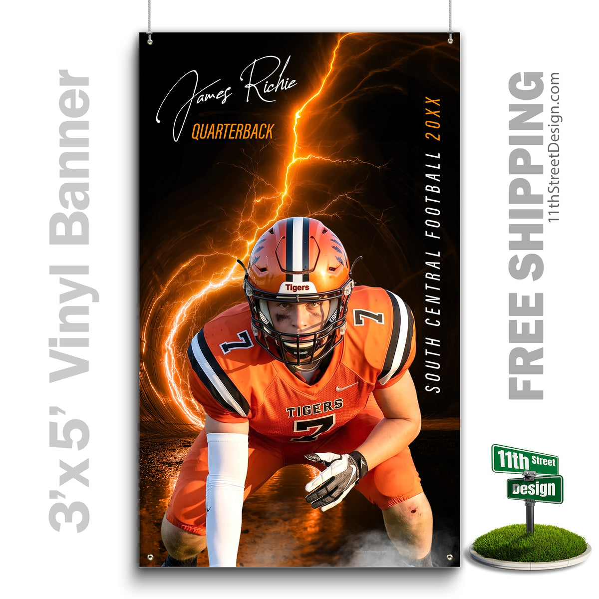 Custom Sports Banner - Lightning Tunnel Football