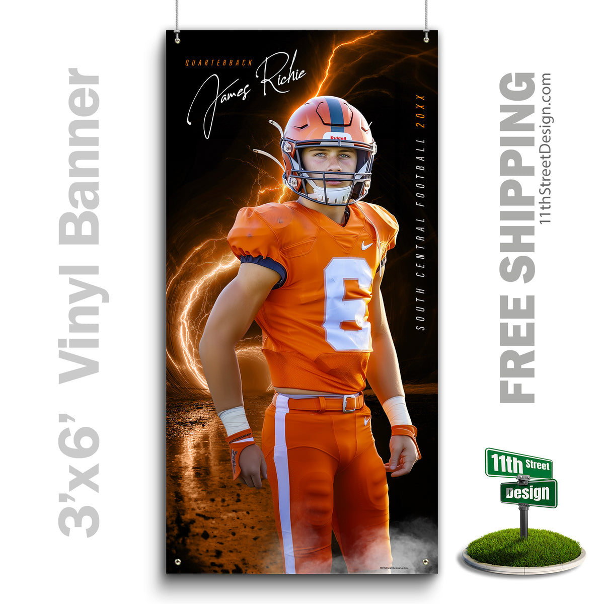 Custom Vinyl Banners, Senior Night Gifts, Custom Poster, Senior Poster, Senior Banner, Custom Sports Poster, Custom Sports Banner, Football Poster, Football Banner, Football Print, Football Senior, Football Digital, Vinyl Football