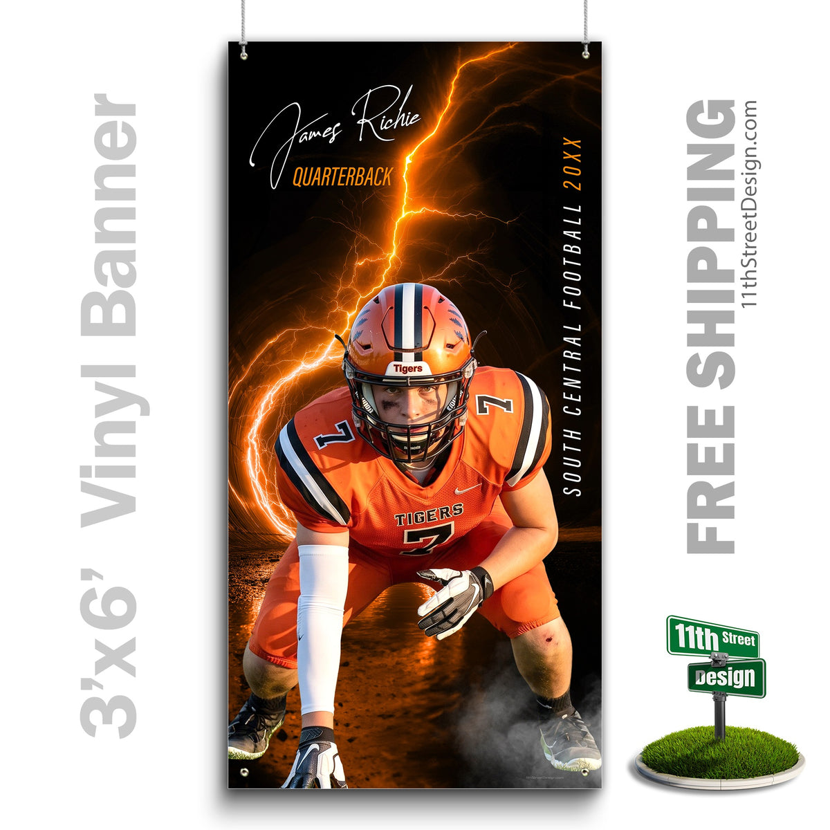 Custom Sports Banner - Lightning Tunnel Football
