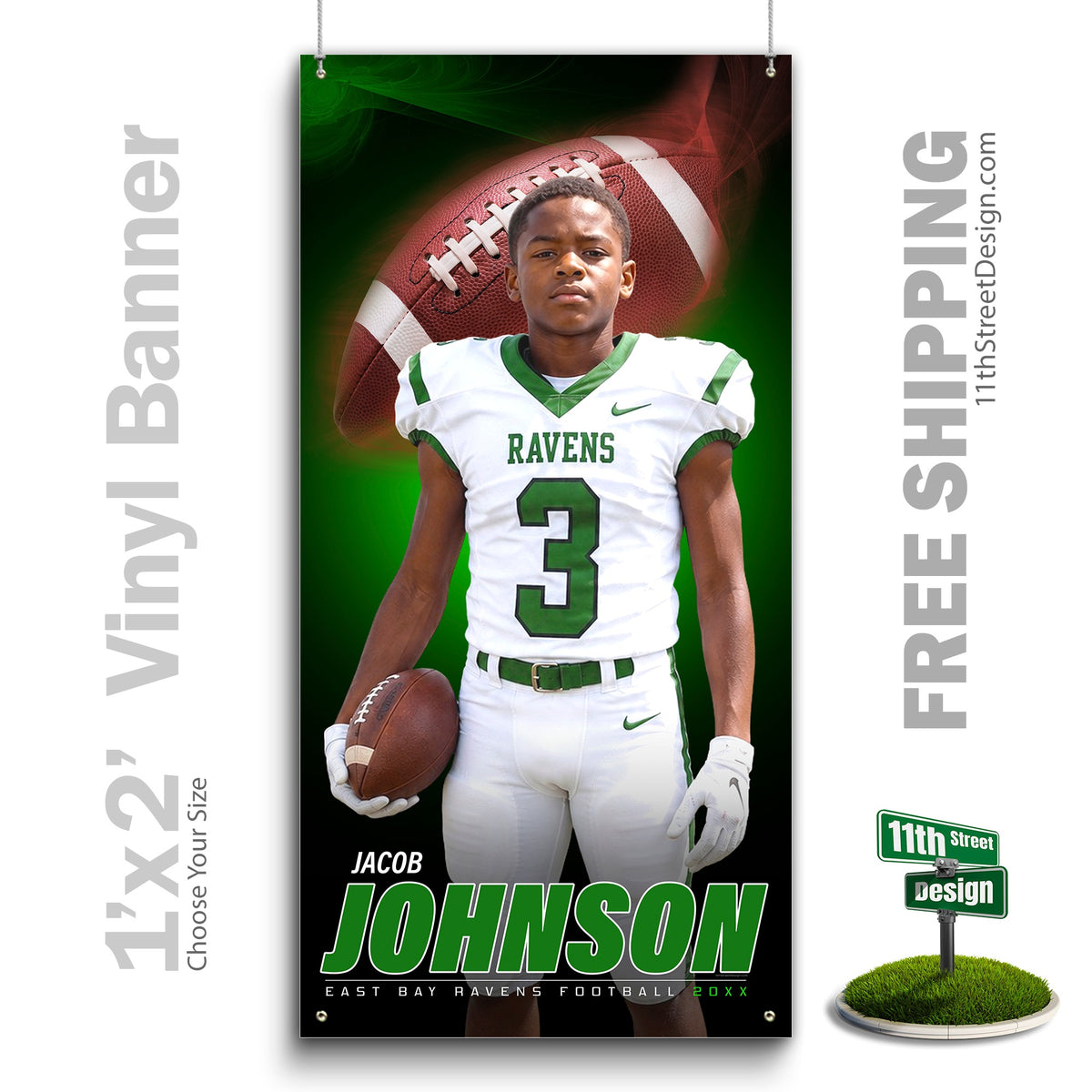 Custom Vinyl Banners, Senior Night Gifts, Custom Poster, Senior Poster, Senior Banner, Custom Sports Poster, Custom Sports Banner, Football Poster, Football Banner, Football Print, Football Senior, Football Digital, Vinyl Football