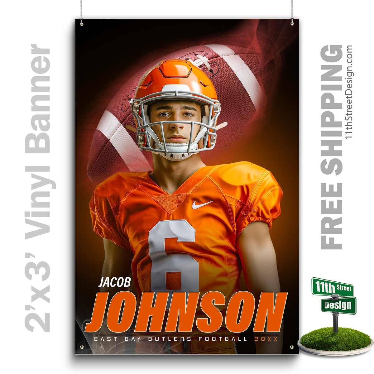 Custom Vinyl Banners, Senior Night Gifts, Custom Poster, Senior Poster, Senior Banner, Custom Sports Poster, Custom Sports Banner, Football Poster, Football Banner, Football Print, Football Senior, Football Digital, Vinyl Football