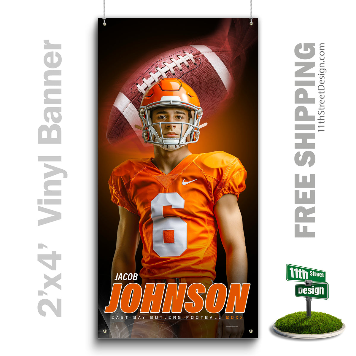 Custom Vinyl Banners, Senior Night Gifts, Custom Poster, Senior Poster, Senior Banner, Custom Sports Poster, Custom Sports Banner, Football Poster, Football Banner, Football Print, Football Senior, Football Digital, Vinyl Football