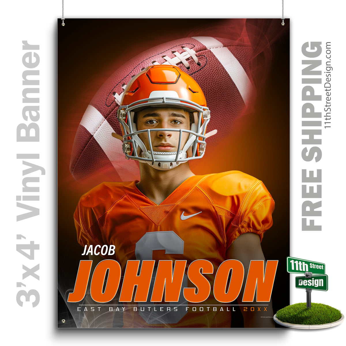 Custom Vinyl Banners, Senior Night Gifts, Custom Poster, Senior Poster, Senior Banner, Custom Sports Poster, Custom Sports Banner, Football Poster, Football Banner, Football Print, Football Senior, Football Digital, Vinyl Football