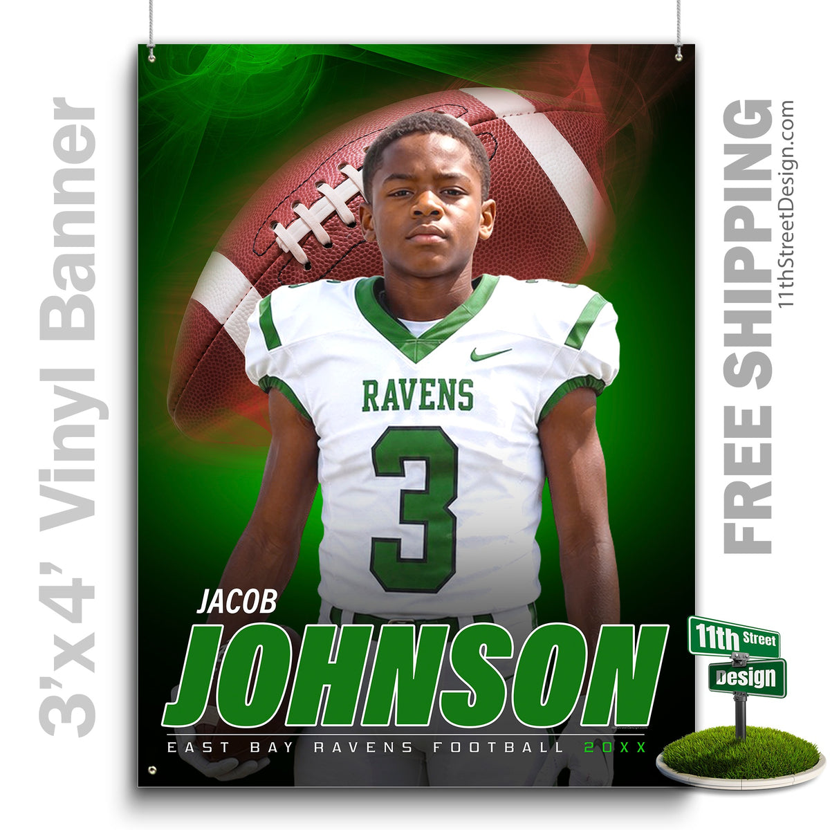 Custom Vinyl Banners, Senior Night Gifts, Custom Poster, Senior Poster, Senior Banner, Custom Sports Poster, Custom Sports Banner, Football Poster, Football Banner, Football Print, Football Senior, Football Digital, Vinyl Football