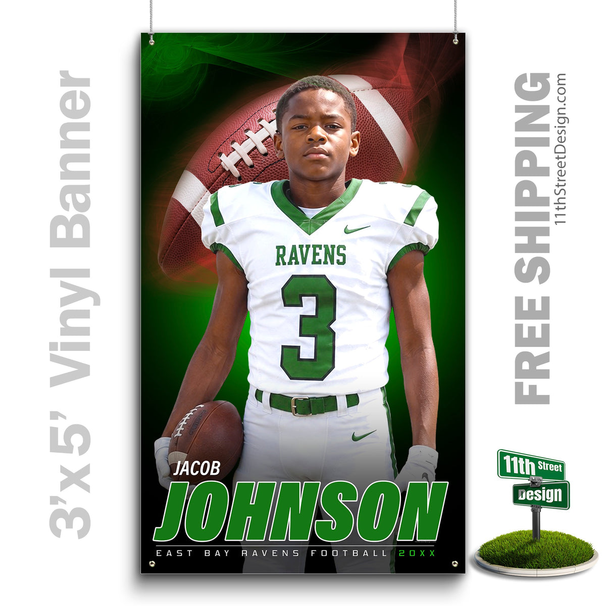 Custom Vinyl Banners, Senior Night Gifts, Custom Poster, Senior Poster, Senior Banner, Custom Sports Poster, Custom Sports Banner, Football Poster, Football Banner, Football Print, Football Senior, Football Digital, Vinyl Football
