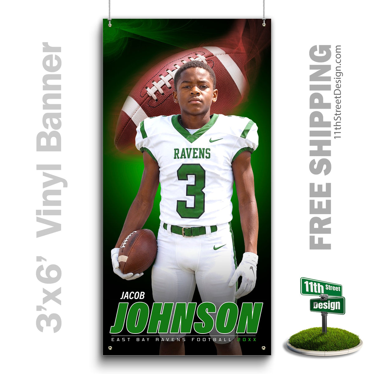 Custom Vinyl Banners, Senior Night Gifts, Custom Poster, Senior Poster, Senior Banner, Custom Sports Poster, Custom Sports Banner, Football Poster, Football Banner, Football Print, Football Senior, Football Digital, Vinyl Football