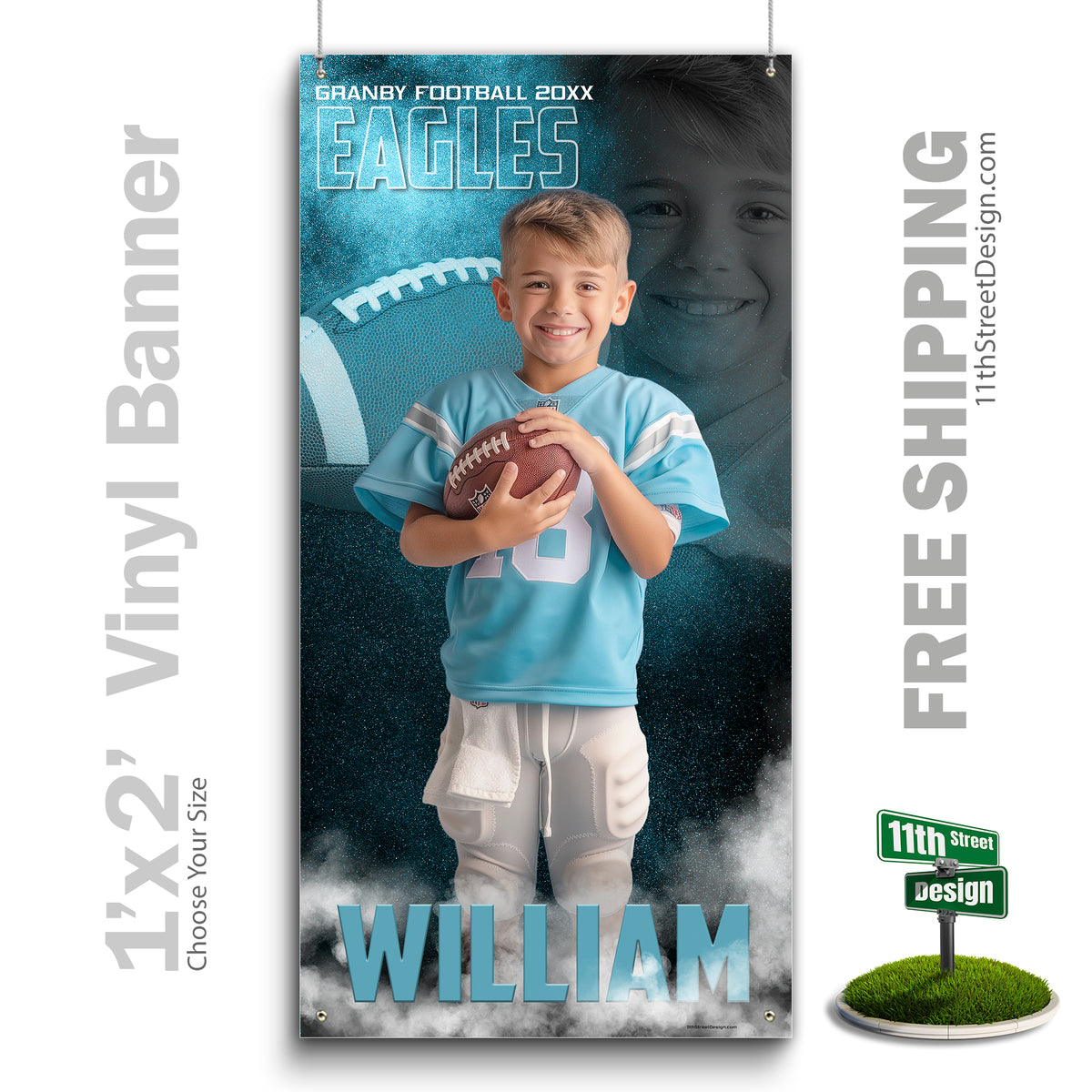 Custom Vinyl Banners, Senior Night Gifts, Custom Poster, Senior Poster, Senior Banner, Custom Sports Poster, Custom Sports Banner, Football Poster, Football Banner, Football Print, Football Senior, Football Digital, Vinyl Football