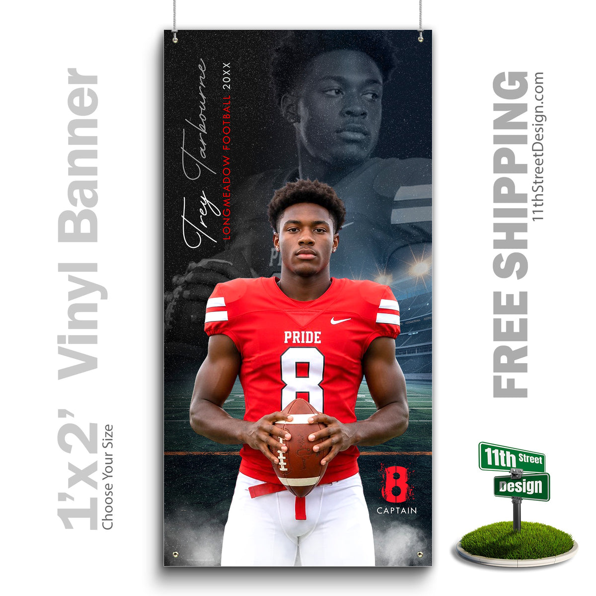 Custom Vinyl Banners, Senior Night Gifts, Custom Poster, Senior Poster, Senior Banner, Custom Sports Poster, Custom Sports Banner, Football Poster, Football Banner, Football Print, Football Senior, Football Digital, Vinyl Football