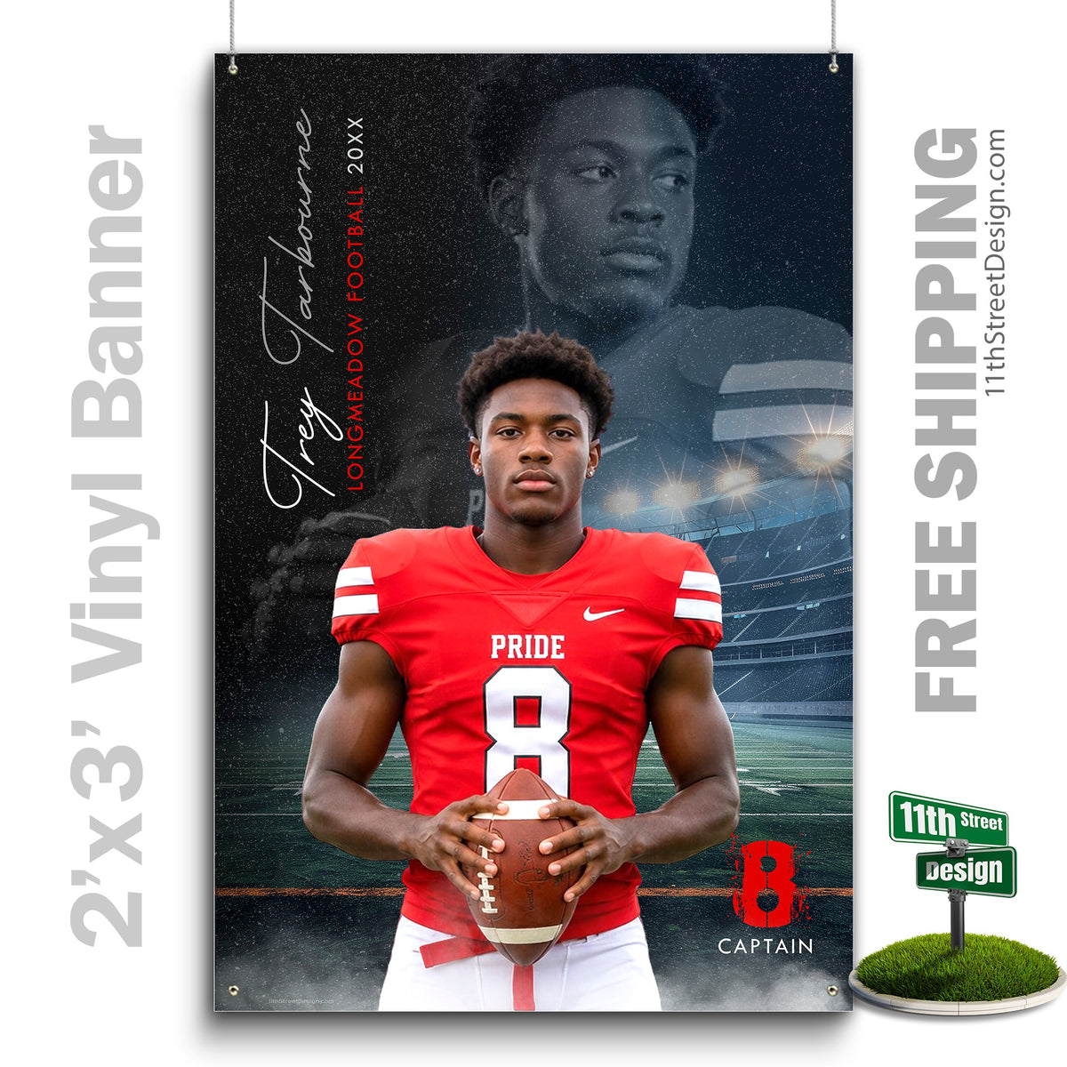 Custom Vinyl Banners, Senior Night Gifts, Custom Poster, Senior Poster, Senior Banner, Custom Sports Poster, Custom Sports Banner, Football Poster, Football Banner, Football Print, Football Senior, Football Digital, Vinyl Football