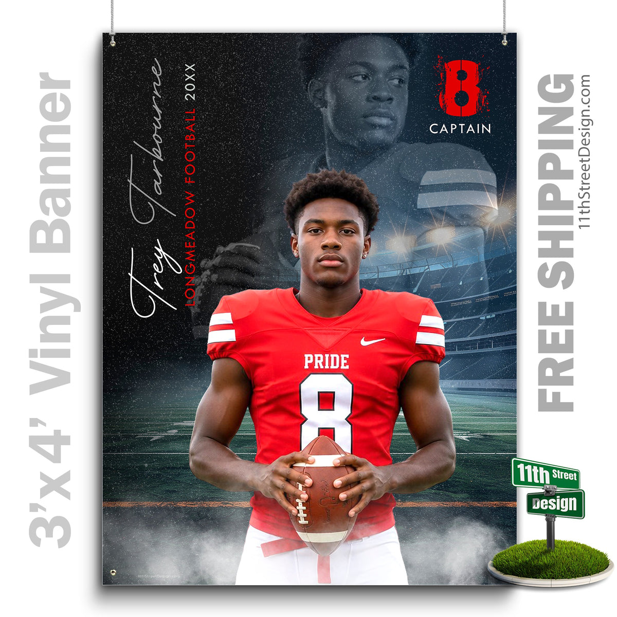 Custom Vinyl Banners, Senior Night Gifts, Custom Poster, Senior Poster, Senior Banner, Custom Sports Poster, Custom Sports Banner, Football Poster, Football Banner, Football Print, Football Senior, Football Digital, Vinyl Football