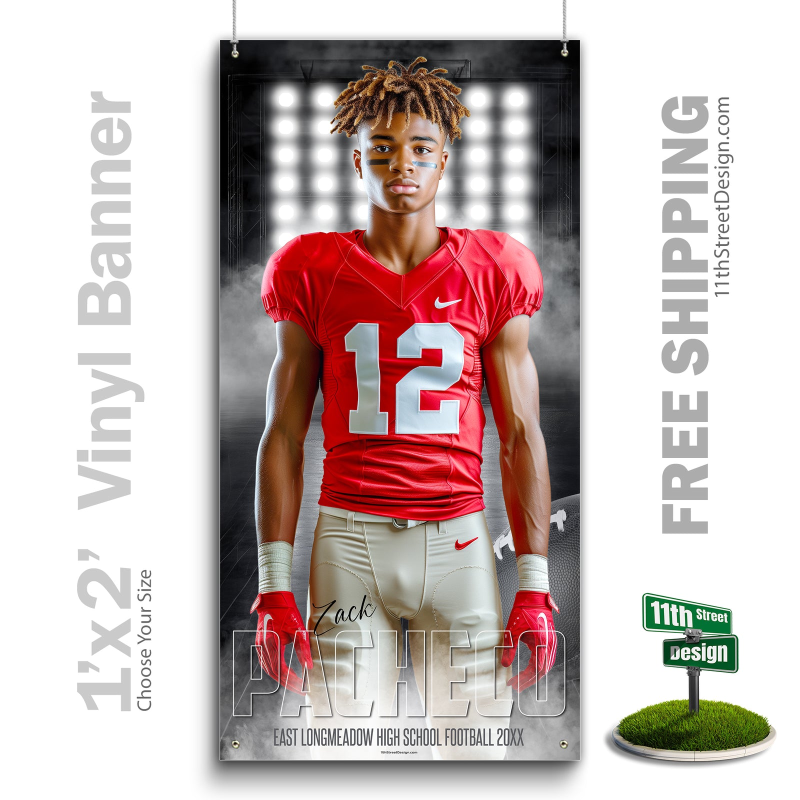 Custom Vinyl Banners, Senior Night Gifts, Custom Poster, Senior Poster, Senior Banner, Custom Sports Poster, Custom Sports Banner, Football Poster, Football Banner, Football Print, Football Senior, Football Digital, Vinyl Football