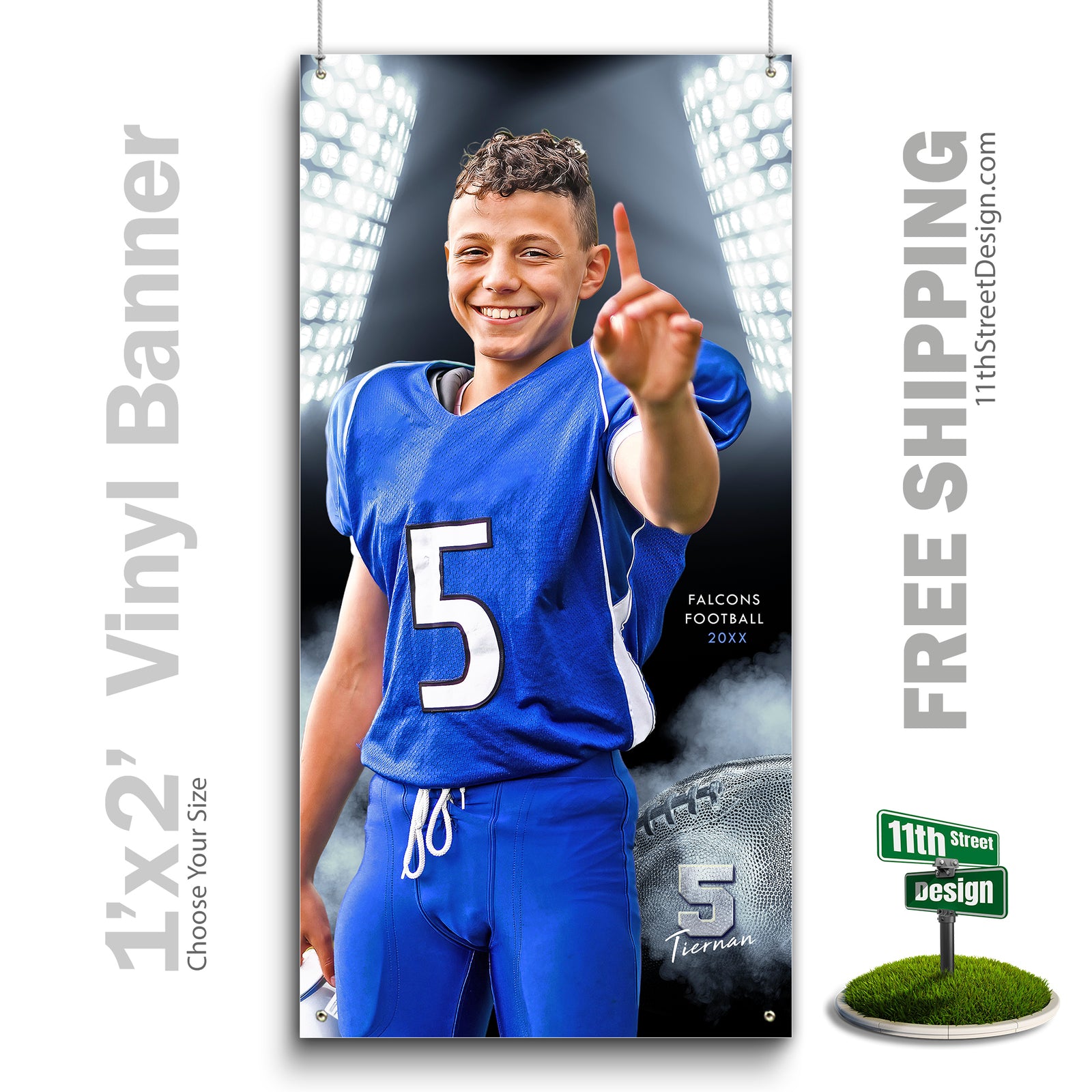 Custom Vinyl Banners, Senior Night Gifts, Custom Poster, Senior Poster, Senior Banner, Custom Sports Poster, Custom Sports Banner, Football Poster, Football Banner, Football Print, Football Senior, Football Digital, Vinyl Football