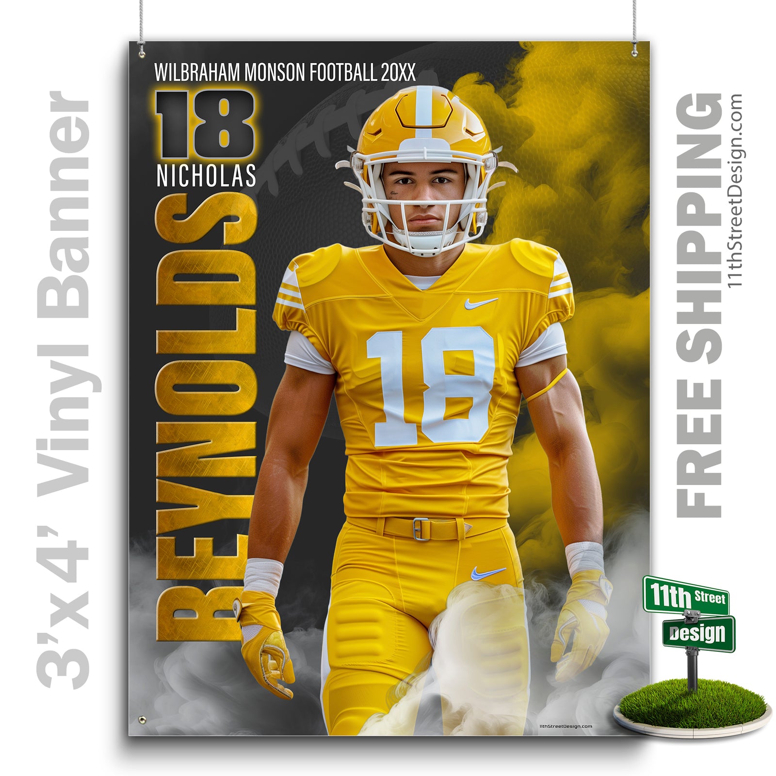 Custom Vinyl Banners, Senior Night Gifts, Custom Poster, Senior Poster, Senior Banner, Custom Sports Poster, Custom Sports Banner, Football Poster, Football Banner, Football Print, Football Senior, Football Digital, Vinyl Football